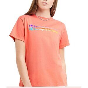 Champion Short Sleeve Tshirt Womens XS Peach Write Out